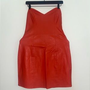 Strapless Like Mynded cocktail dress in leather